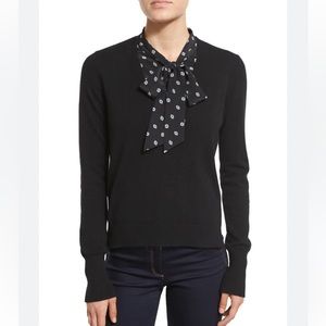 VERONICA BEARD Arrow Silk-Trim Cashmere Sweater in Black S